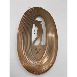 Golf Wind Spinner Garden Decoration Bronze Metal 13.5” Tall